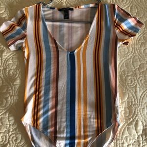Striped body suit from forever 21